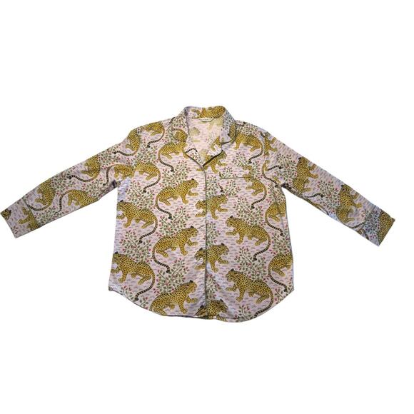 Anthropologie Other - Anthropologie Print Fresh Bagheera Long Sleeve Cheetah Pajama Top/Cotton Lg